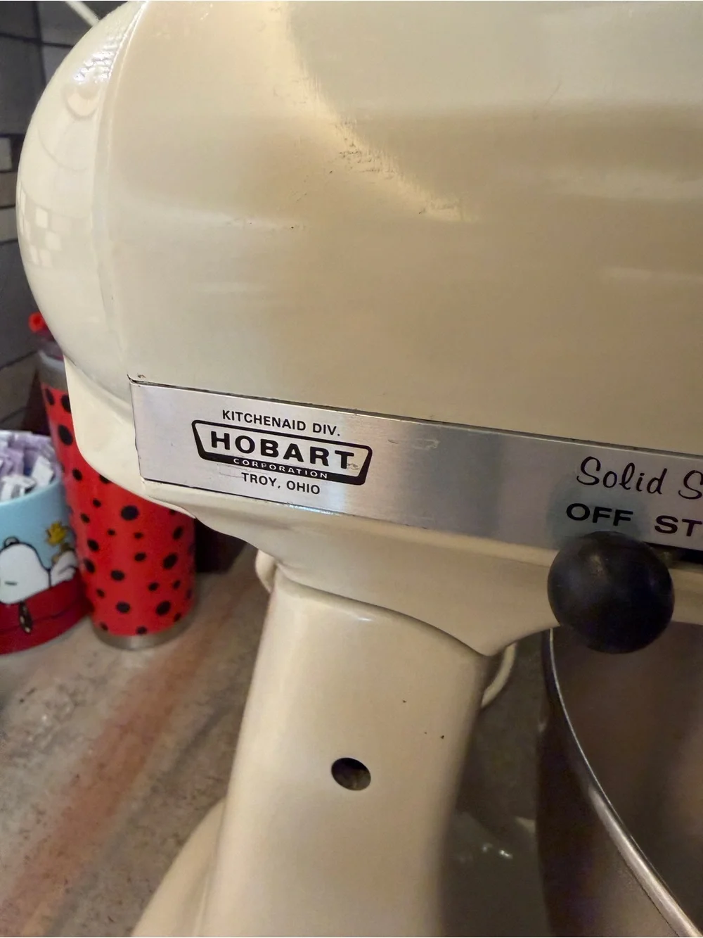 KitchenAid Cream Stand Mixer with Stainless Steel Bowl